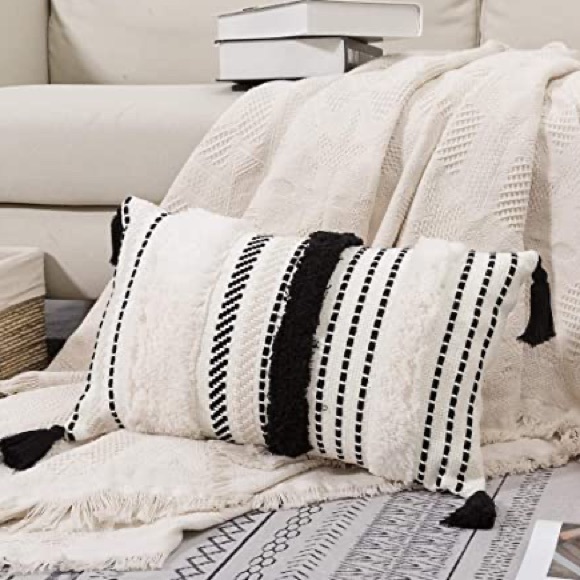 Luxury HomeBoho Woven Tassel Pillow Cover